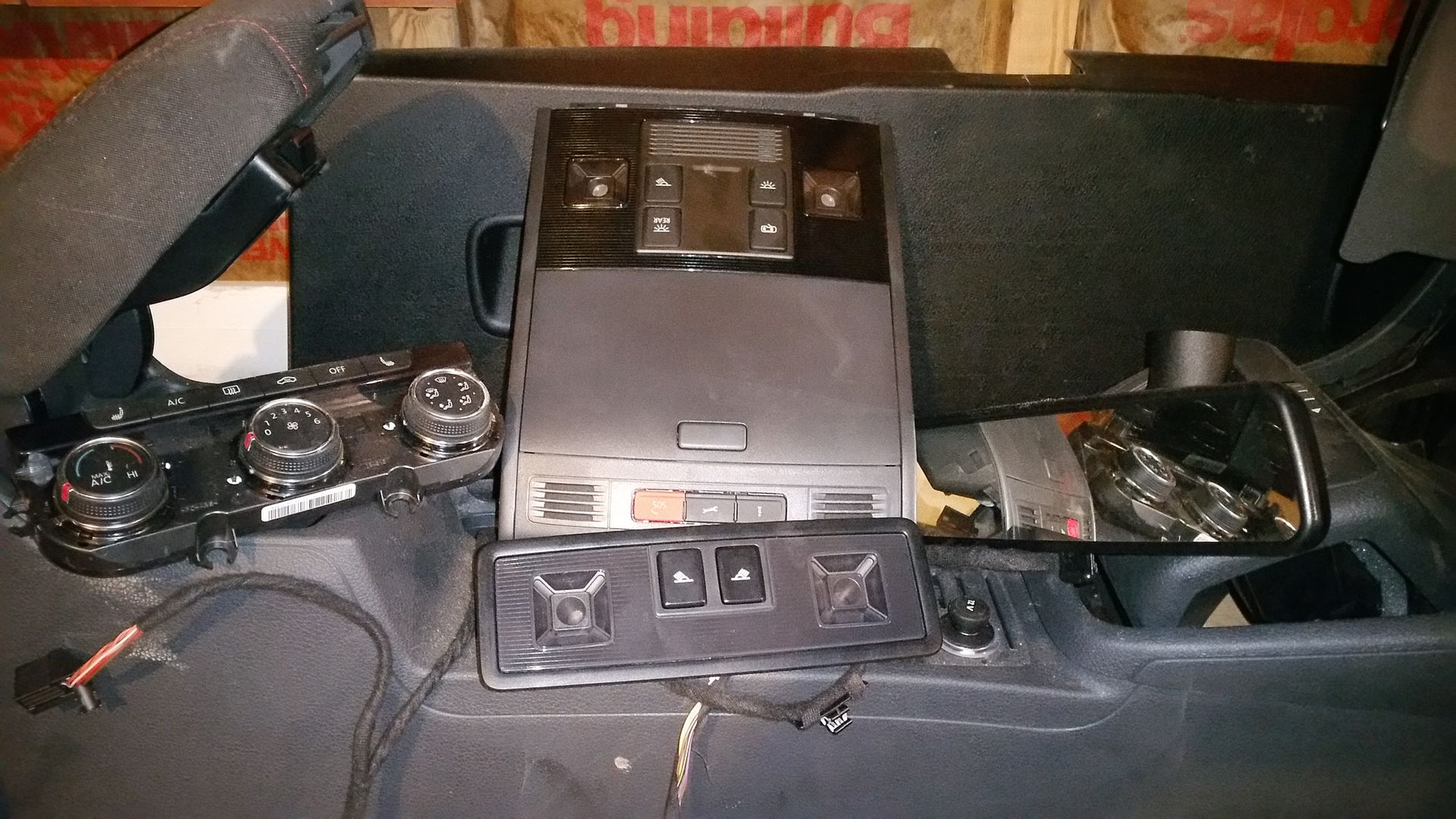 2016 mk7 glove box rear view mirror, display unit, and over head lights